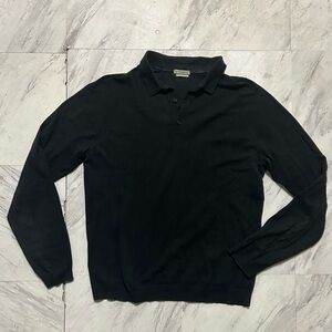 Stile Benetton Cashmere Blend polo Shirt Size L Trim Italian Yarn Top